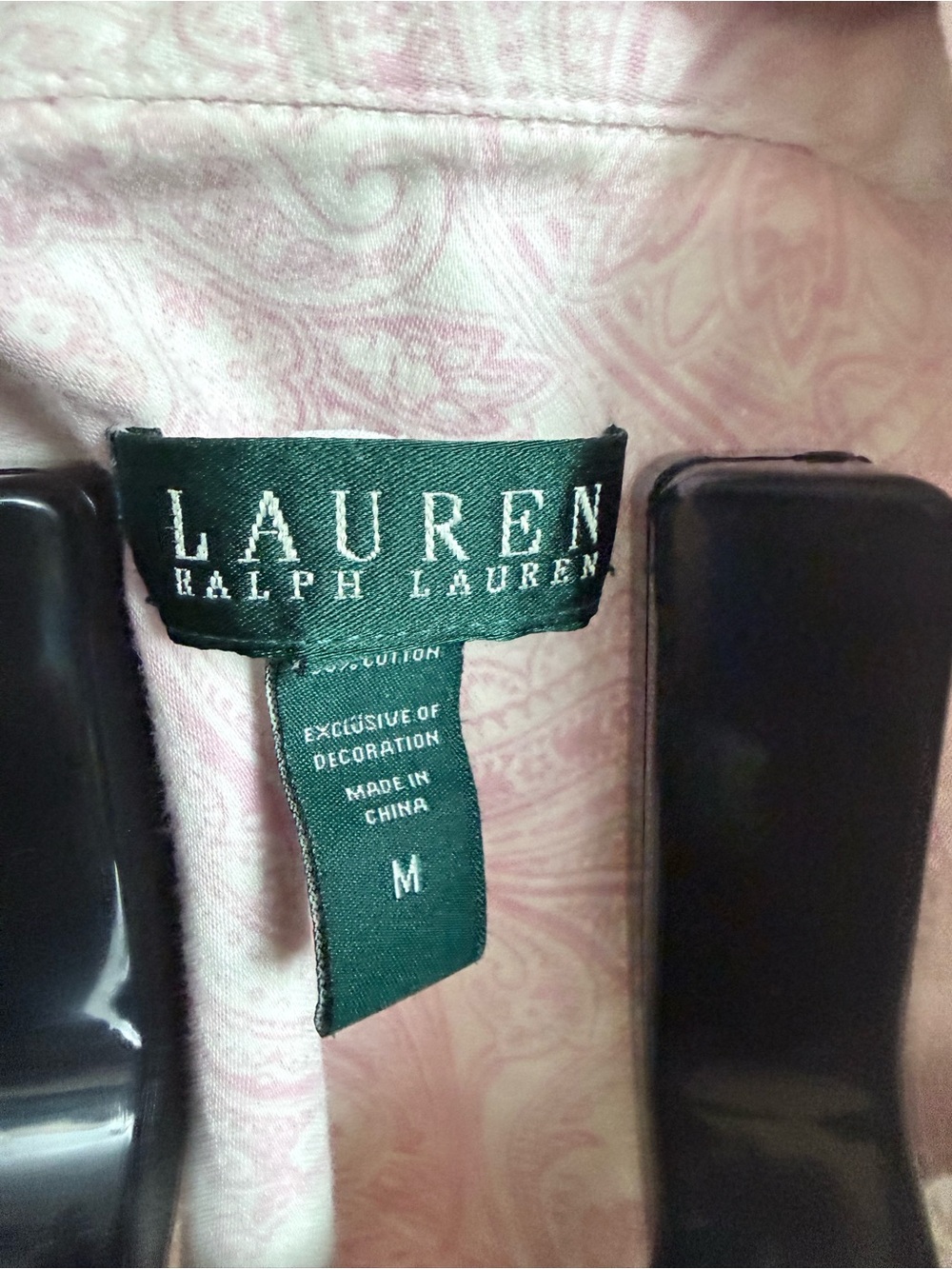Lauren Ralph Lauren Light Pink Paisley Button-Down sleep shirt lounge wear M - Picture 2 of 12